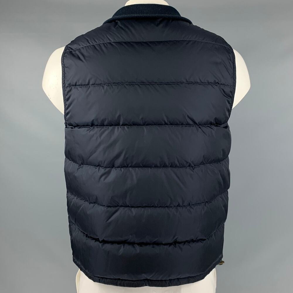 PAUL SMITH Size XL Navy Quilted Nylon Zip Up Vest - Picture 3 of 4